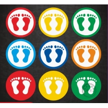 腳印地板貼紙定位標(biāo)識貼標(biāo)示定制